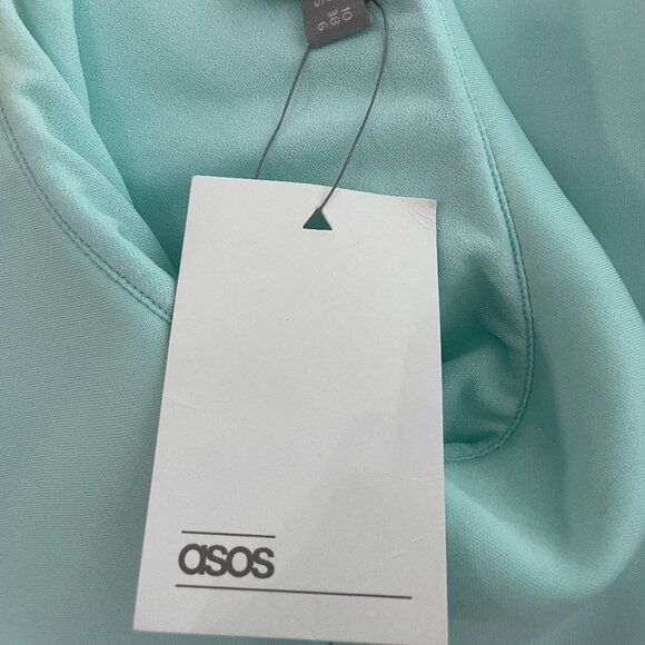 NWT ASOS Asymmetrical Maxi Gown in Mint Green, Size US 6, - Picture 4 of 5